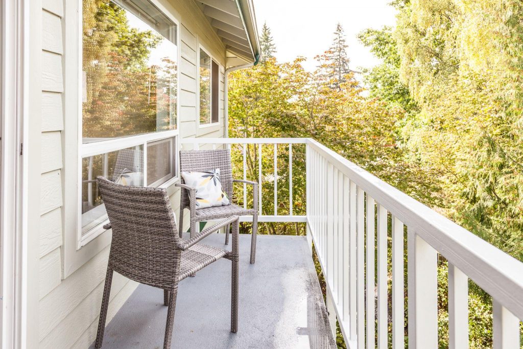 small balcony with furniture