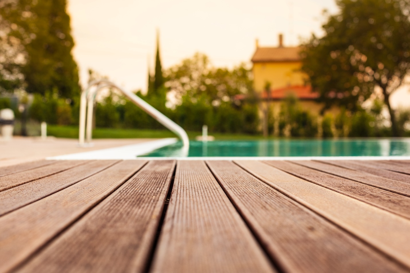 up close shot of pool deck