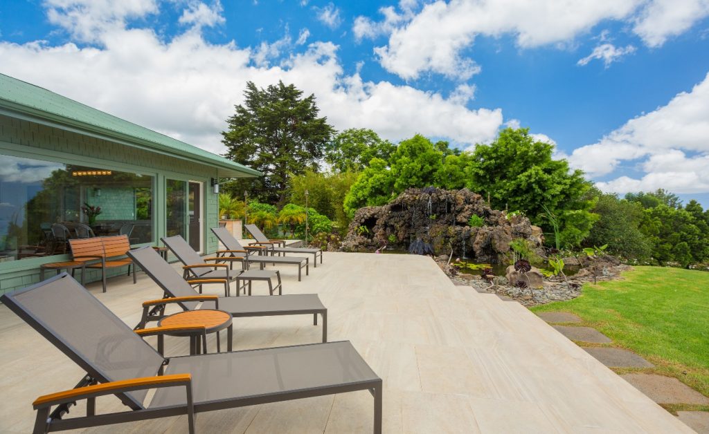 patio deck with lounge chairs