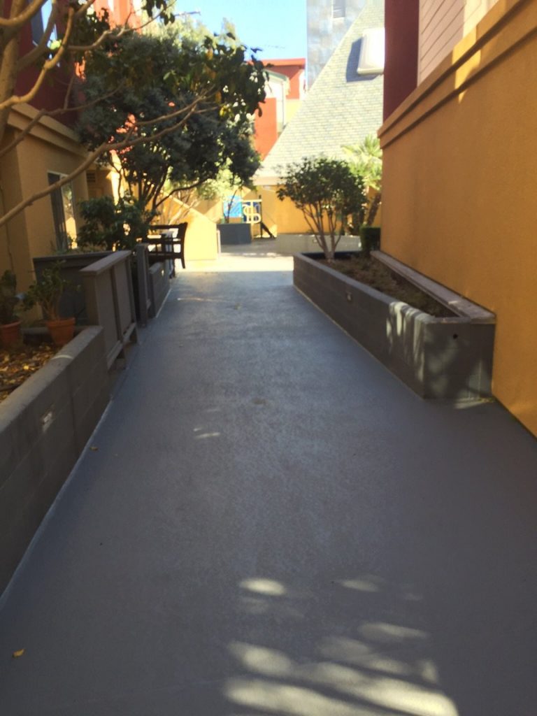 concrete path around house