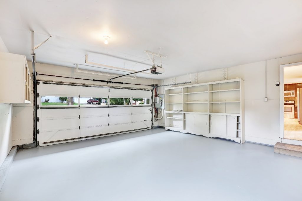 empty white garage interior