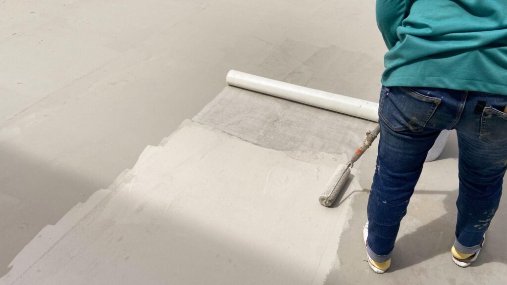 Waterproofing on the roof.